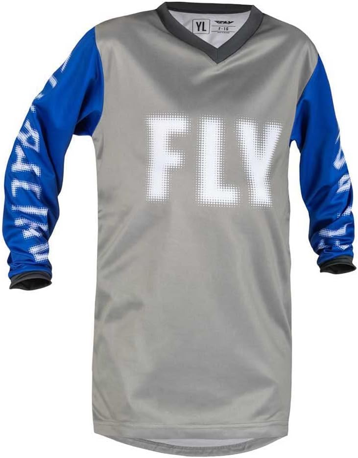 2023 Youth F-16 Jersey (Grey/Blue, Youth-Large)
